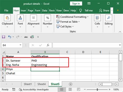 Prefix in Excel Example