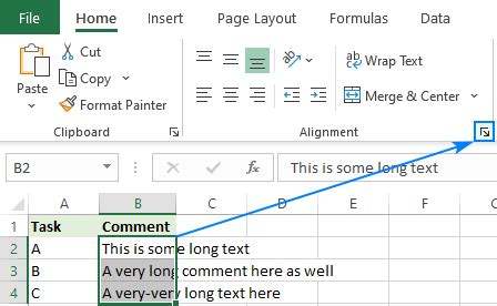 Text spillover in Excel example