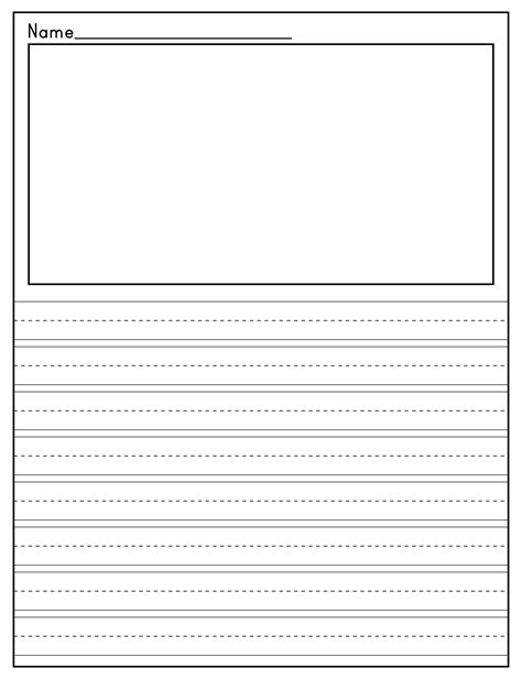 Primary Lined Paper with Picture Box