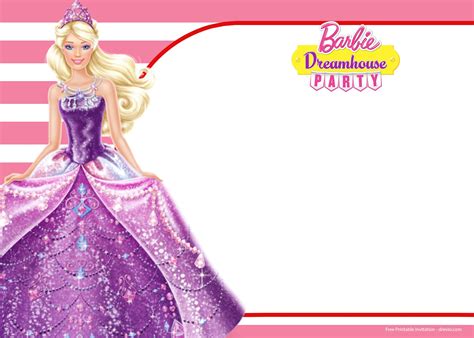 Princess Barbie Invitation Template