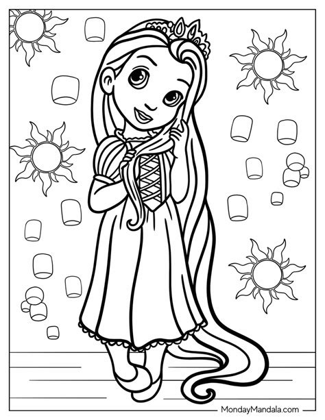 Princess Rapunzel Coloring Pages