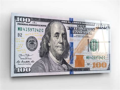 A screenshot of a printable $100 bill on Etsy