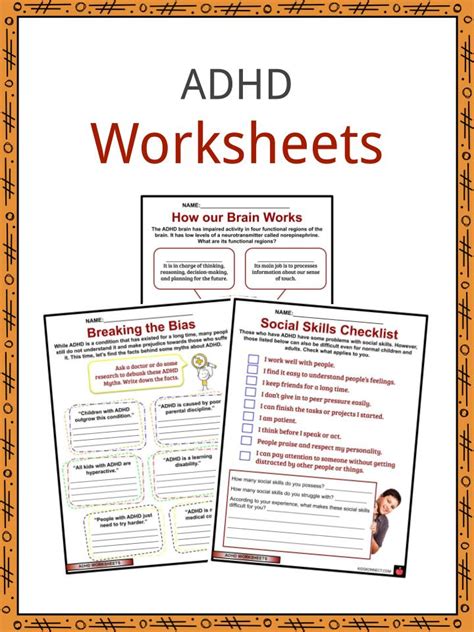 Printable ADHD worksheets for teens