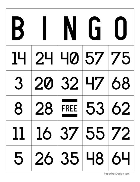 Printable Bingo Cards for Adults