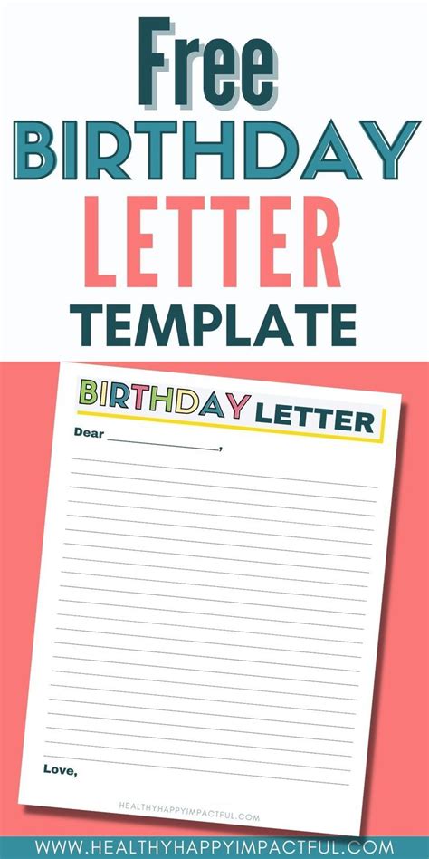 Printable Birthday Letters for Kids