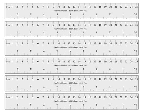 Printable CM Ruler Template for Kids