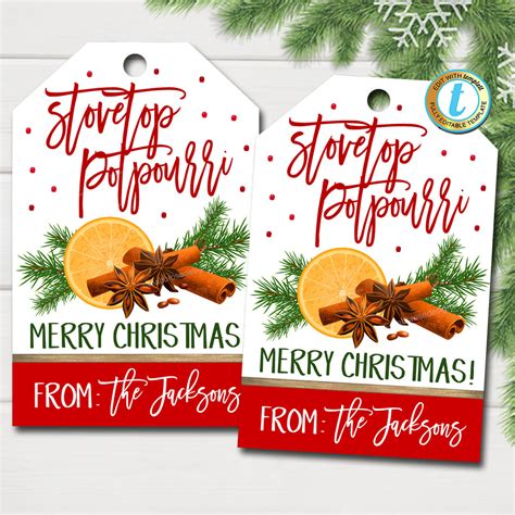 Printable Christmas Potpourri Tags