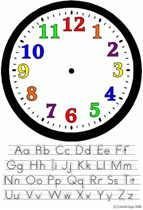 Printable Clock Face Template for Learning