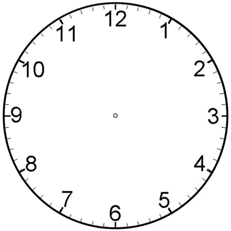 Printable Clock Face With Hands Template