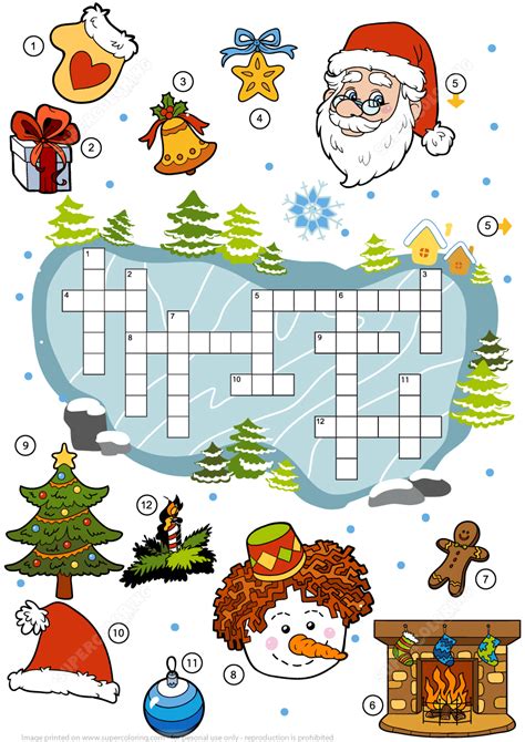 Printable Crossword Puzzles For Kids Holiday Themes