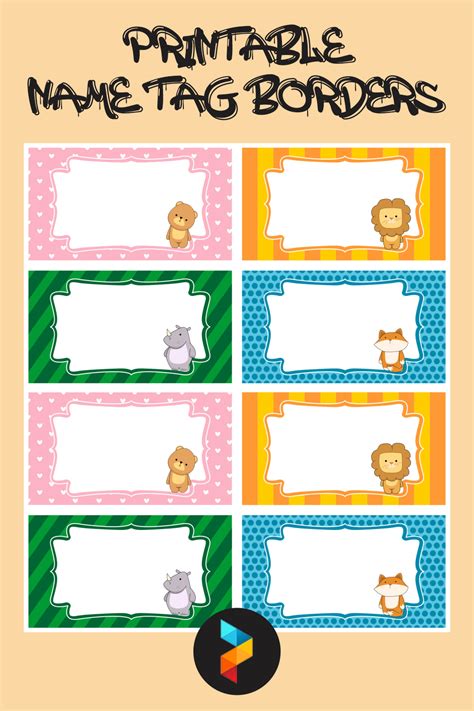 Printable Cubby Name Tags Template Example