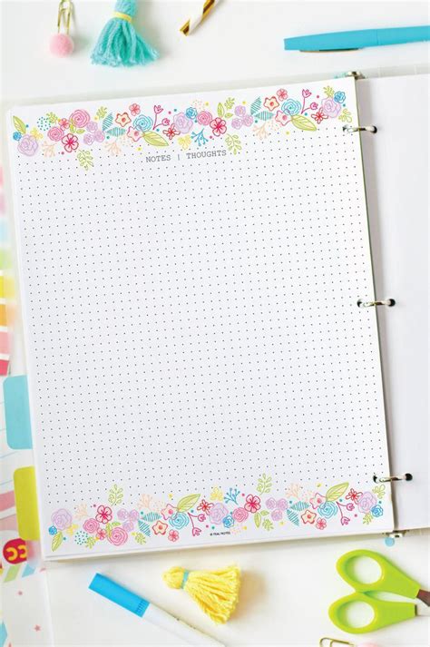 Printable Dot Grid Paper for Travel Journals