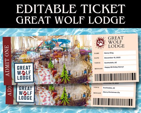 Printable Great Wolf Lodge Tickets