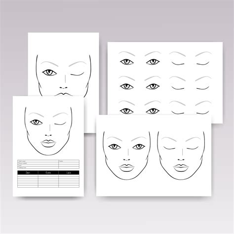 Printable Makeup Template for Advanced Techniques