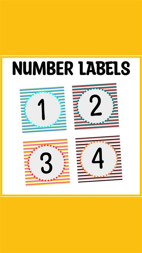 Printable Number Labels 11-20