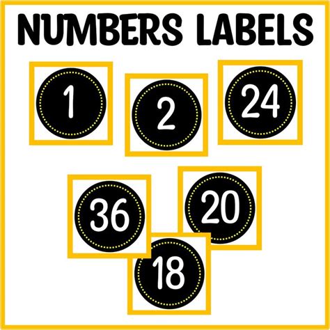 Printable Number Labels for Office