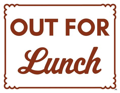 Printable Out to Lunch Sign 5