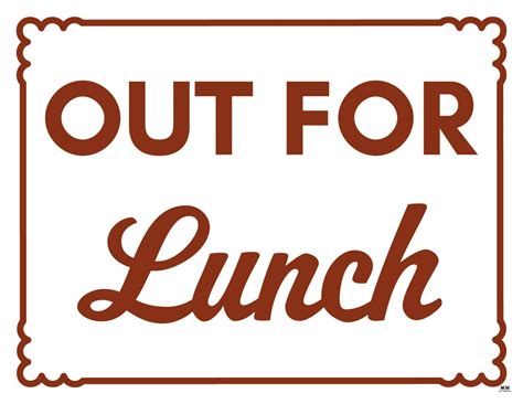 Printable Out to Lunch Sign