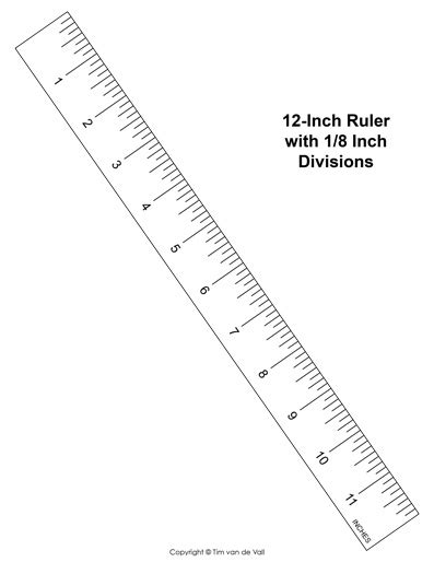 A printable ruler template with incremental markings