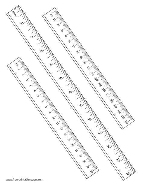 Printable Ruler Template for Student Use