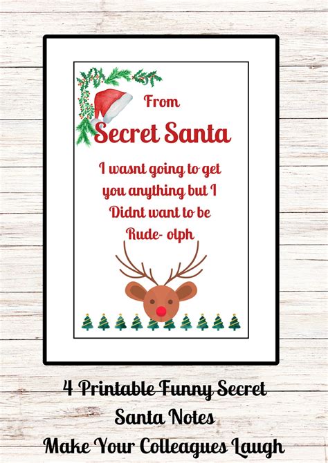 Printable Secret Santa Notes