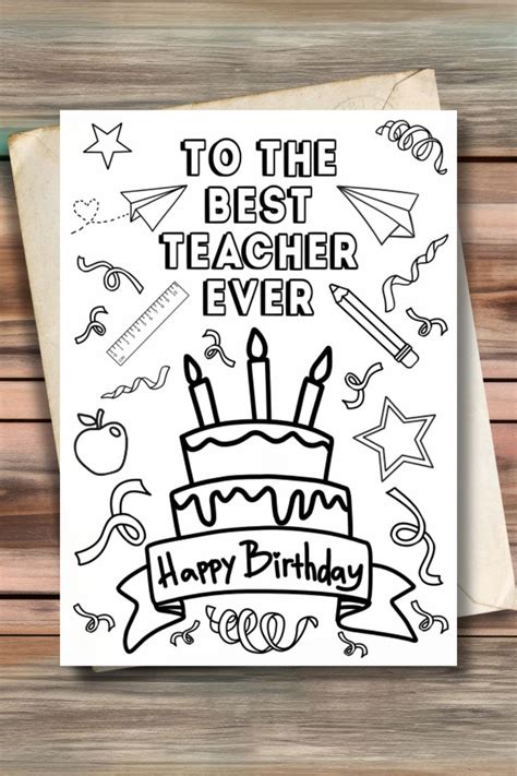 Printable Teacher Birthday Cards