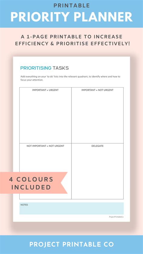 Priority Daily Calendar Template