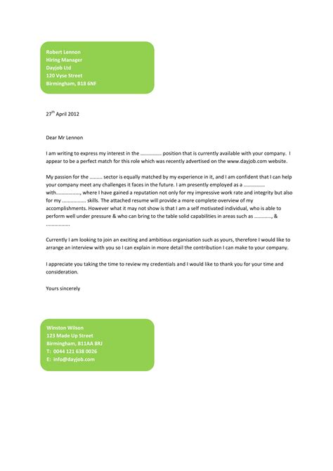 Professional Cover Letter Template