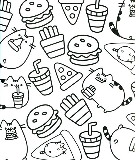 Pusheen cat coloring pages