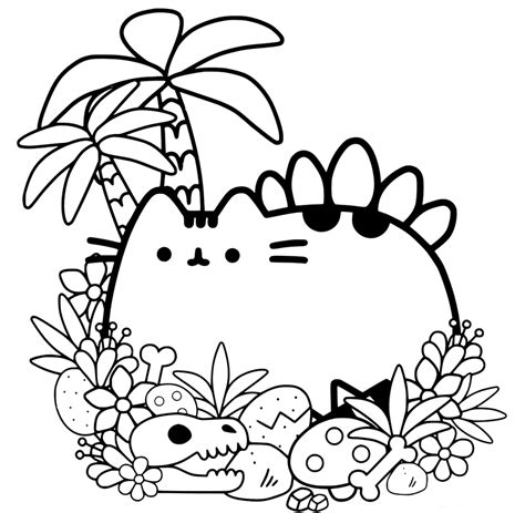 Pusheen coloring pages print