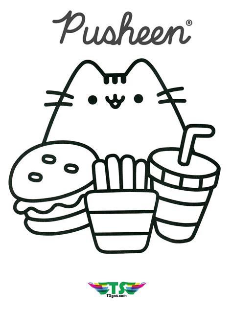 Pusheen kitten coloring pages