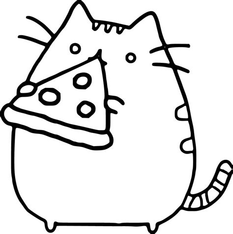 Pusheen pizza coloring pages