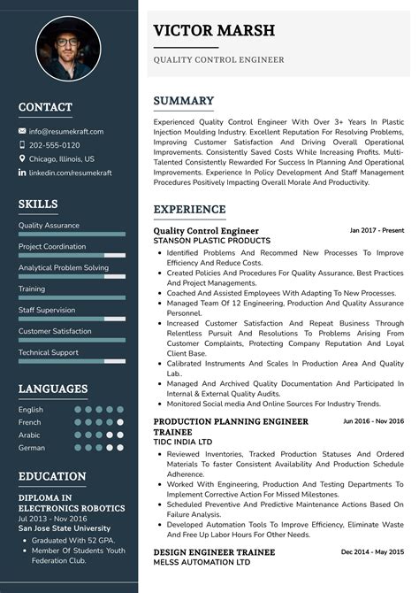 QA Engineer Resume Templates Design