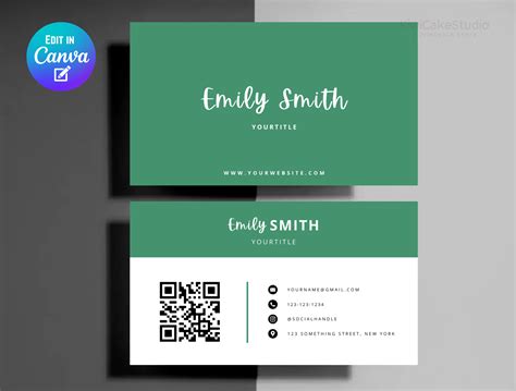 QR Business Card Template with Custom Graphics