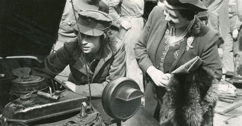 Queen Elizabeth II visiting troops during WWII