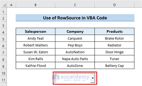 QueryTable Rowsource Excel VBA