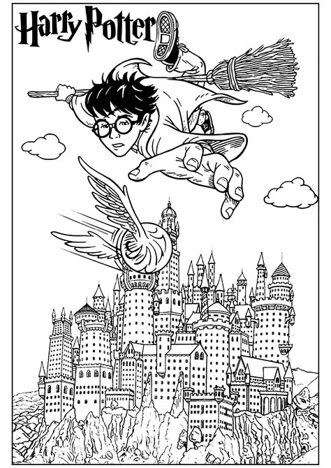 Quidditch match coloring page