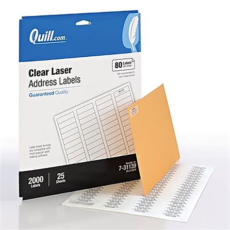 Quill Laser Labels Template