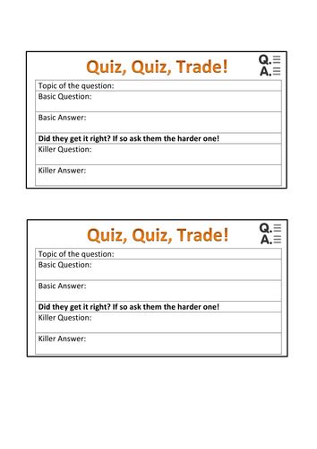 Quiz Quiz Trade Template Free