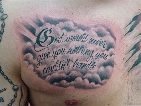 Quote Chest Tattoo Designs