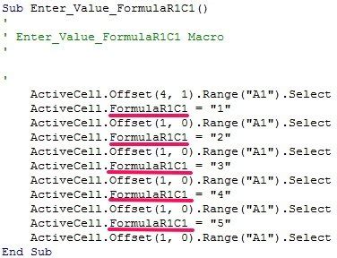 R1C1 Average Formula Example