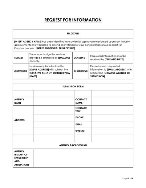 RFI Report Template