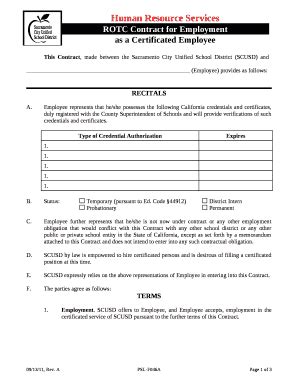 ROTC Contract Requirements