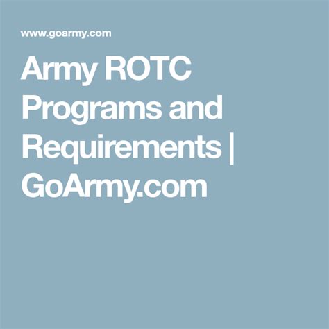 ROTC Program Requirements