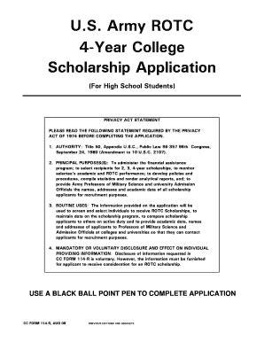 ROTC Scholarship Application Deadlines