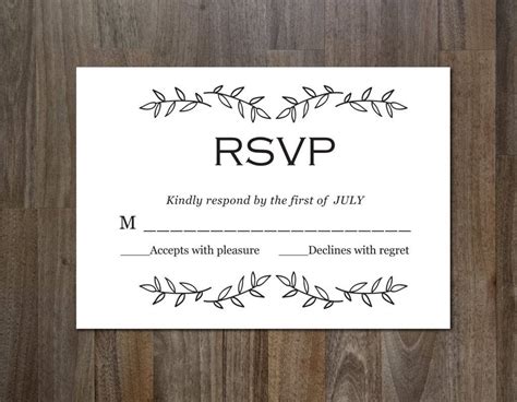 RSVP Card Template Design Example