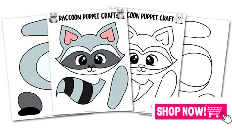 Raccoon Puppet Printable Template