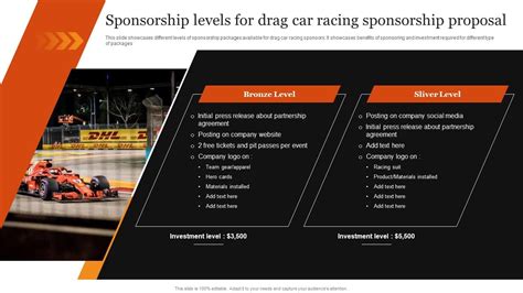 Racing Sponsorship Levels