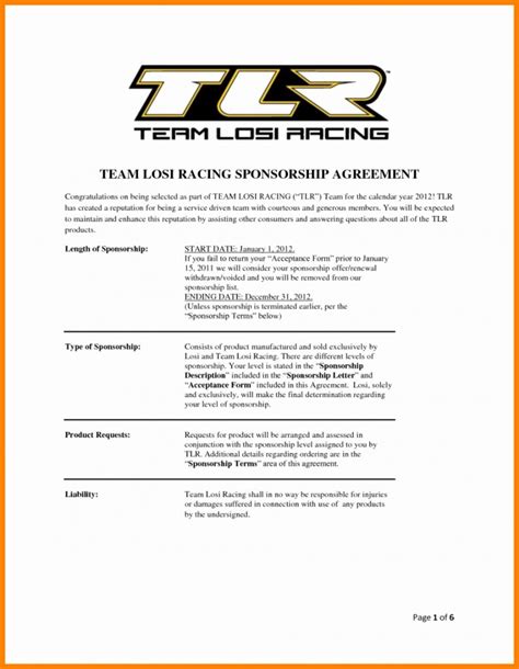 Racing Sponsorship Proposal Template Example 2