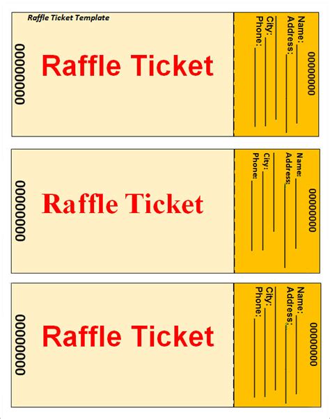 Raffle Ticket Template 2